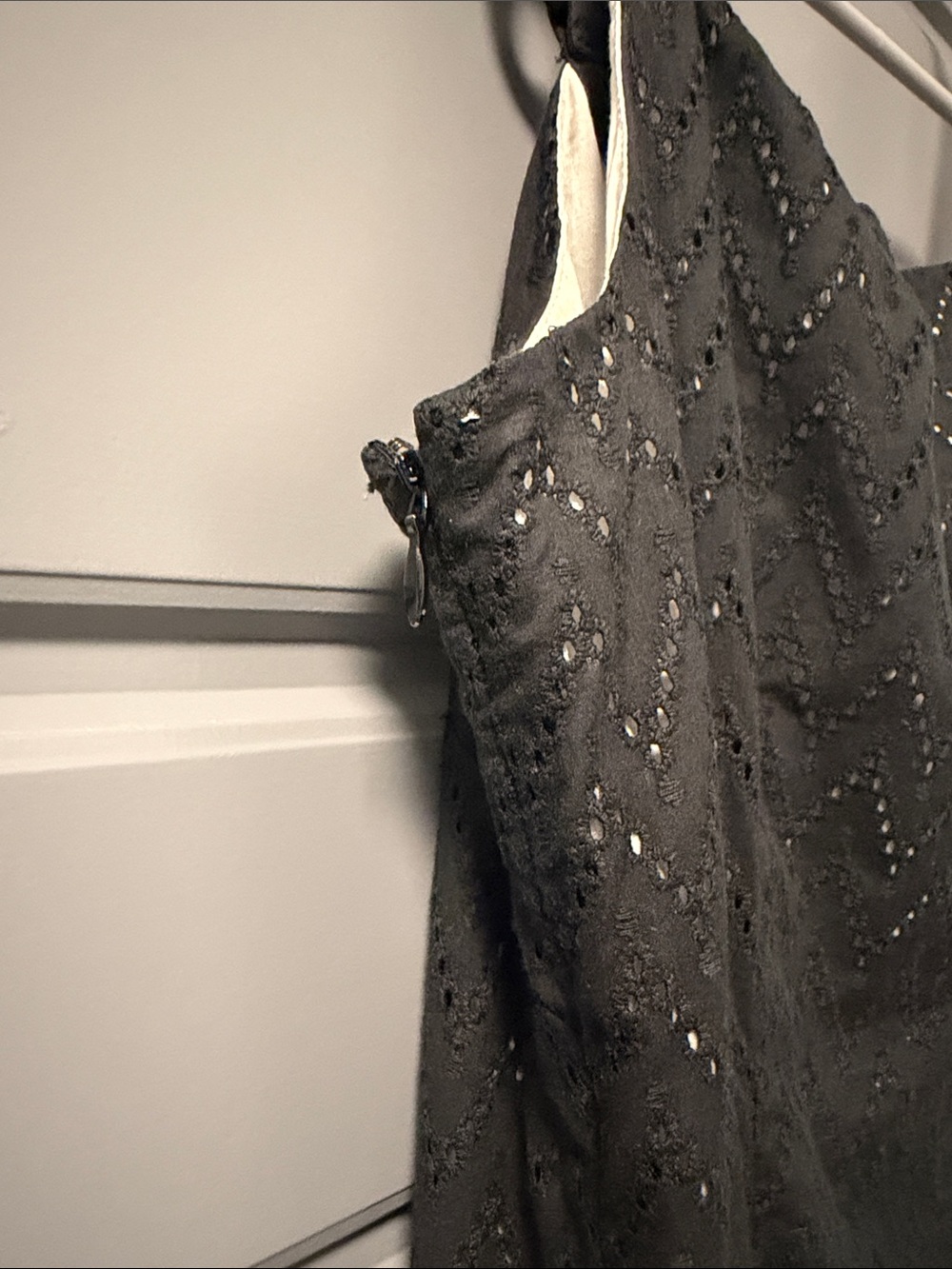 Anne Taylor Loft Black Eyelet Sundress with Ring-Detail Straps - Picture 6 of 6